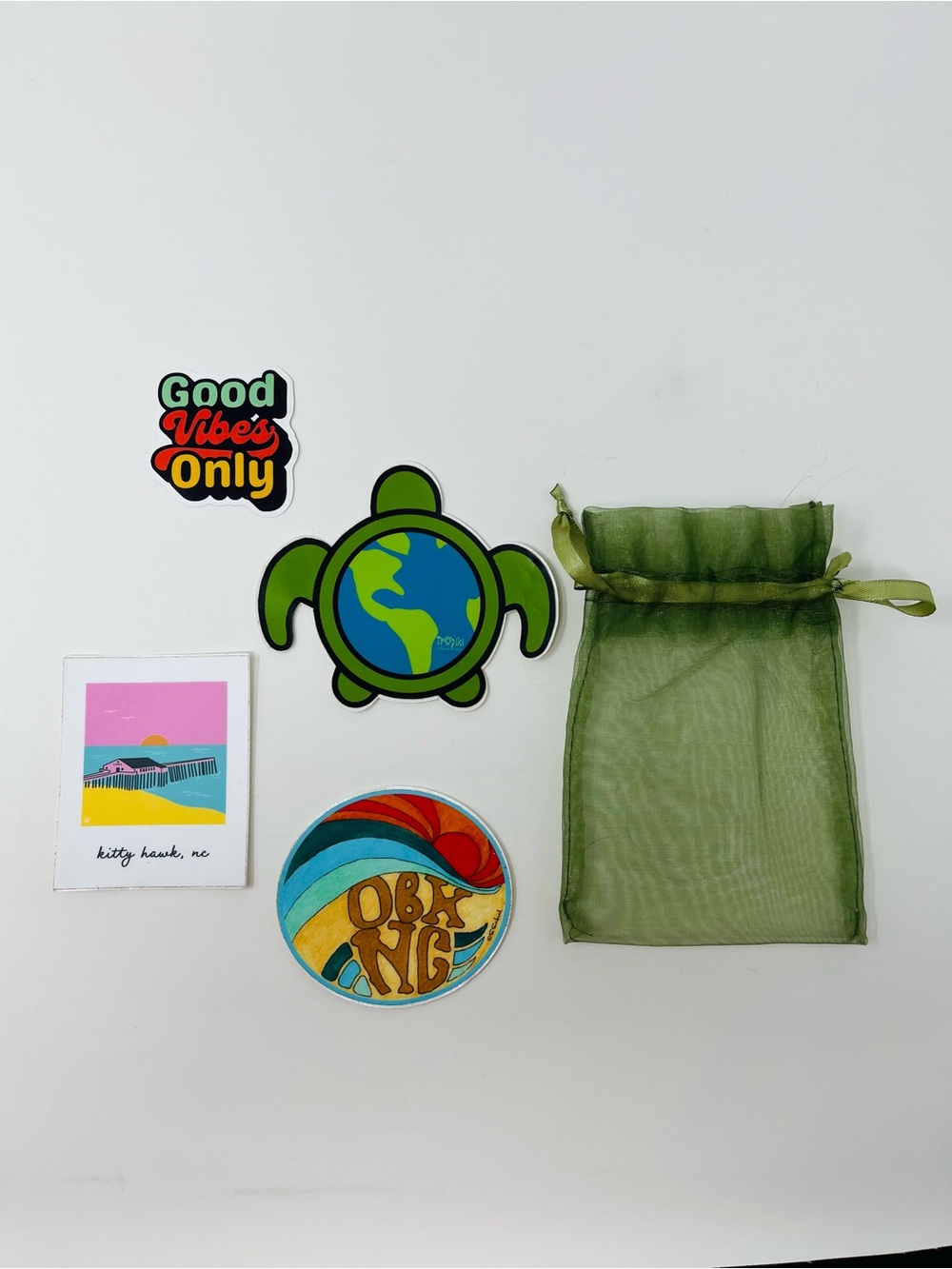 NWT OBX NC, Kitty Hawk NC, Turtle and Good Vibes only Stickers
